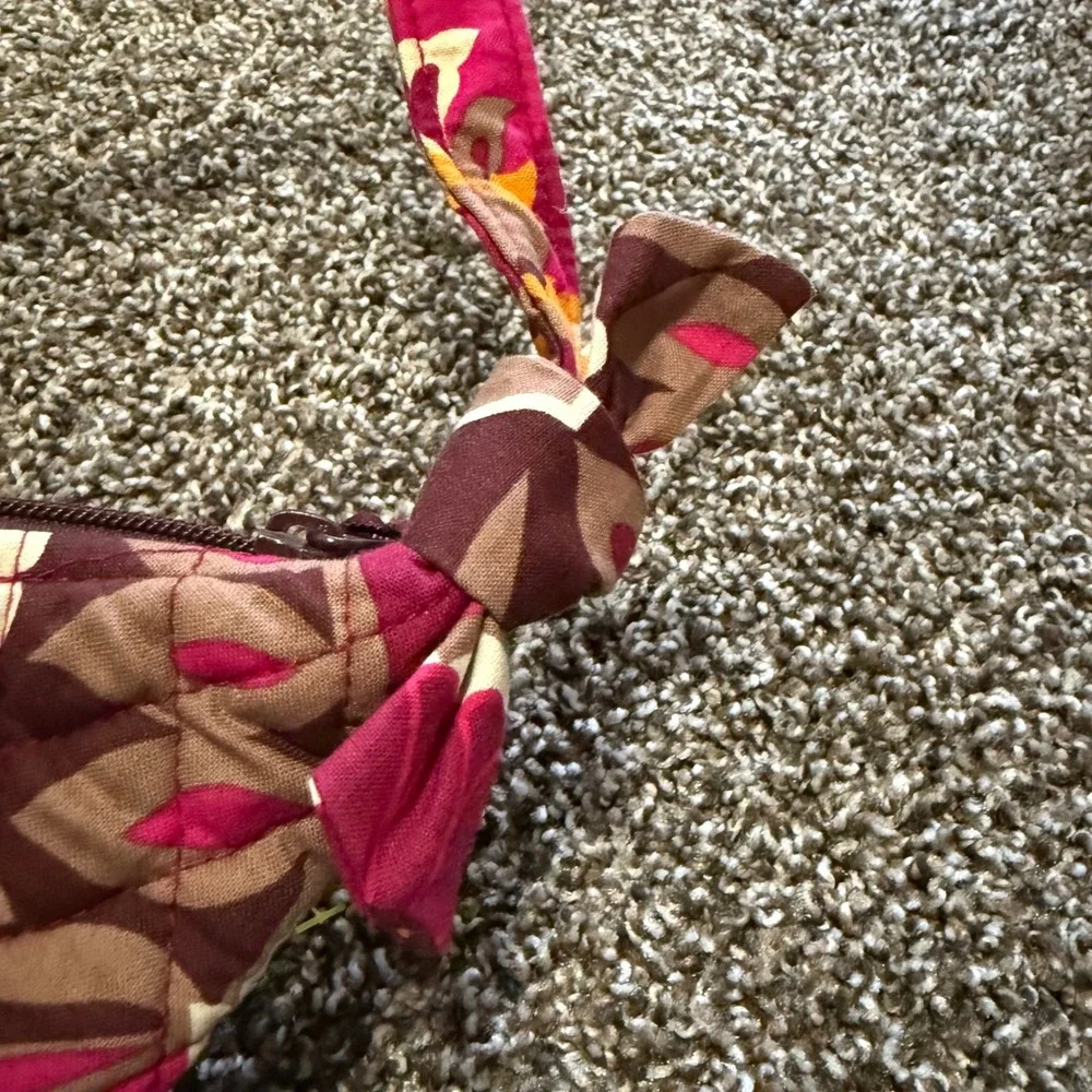 Vera Bradley Floral bow Quilted Shoulder‎ Bag Handbag Pink Brown Olivia Carnaby